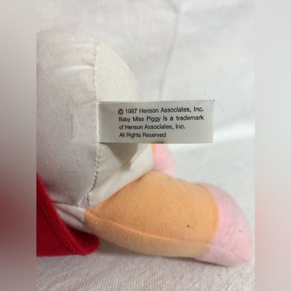 Little Miss Piggy 1987 McDonald's 8" soft plush toy Christmas Jim Henson - Picture 4 of 4